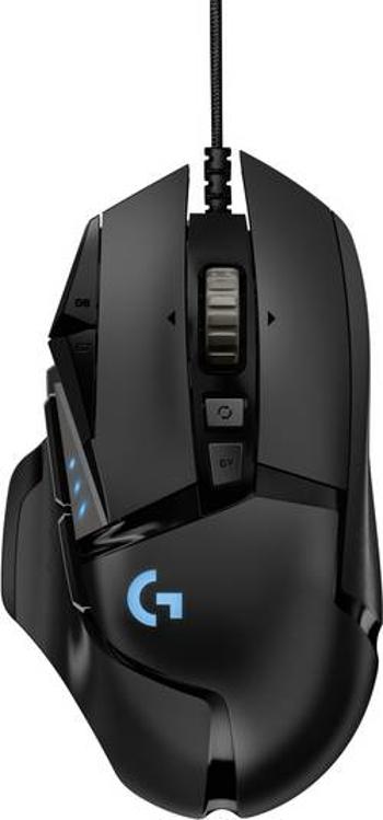 Optická herní myš Logitech Gaming G502 Hero High Performance 910-005470, s podsvícením, úprava hmotnosti, integrovaná profilová paměť, černá