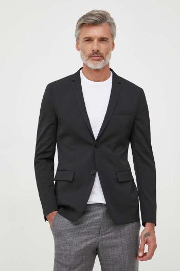 Blazer s příměsí vlny Calvin Klein černá barva, K10K109551