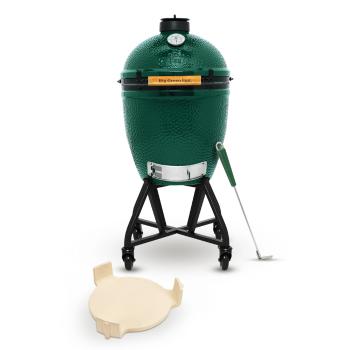 Gril na dřevěné uhlí L 46 cm, + pojízdný stojan + ConvEGGtor + pohrabáč, Big Green Egg