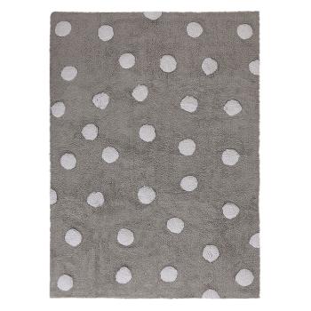 Lorena Canals koberce Pro zvířata: Pratelný koberec Polka Dots Grey-White - 120x160 cm Bílá