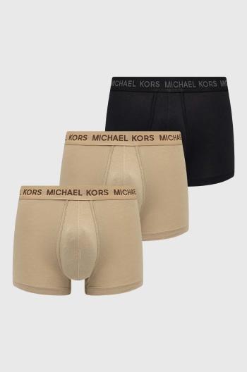 Boxerky Michael Kors 3-pack pánské, béžová barva