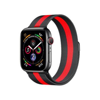 COTECi ocelový magnetický řemínek pro Apple Watch 42 / 44mm černá/červená