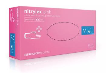 NITRYLEX PINK - Nitrilové rukavice (bez pudru) růžové, 100 ks, L