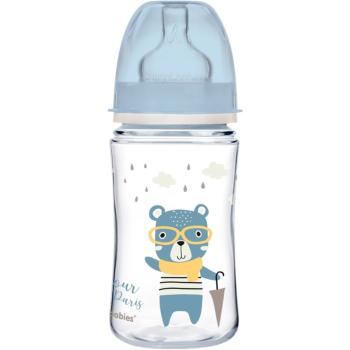 canpol babies Bonjour Paris kojenecká láhev 3m+ Blue 240 ml