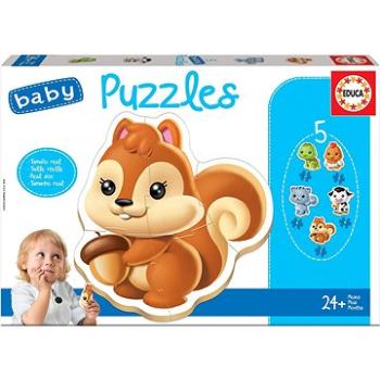 Educa Baby puzzle Zvířátka 5v1 (3-5 dílků) (8412668134737)