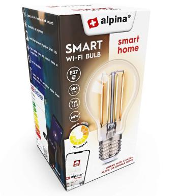 ALPINA Chytrá žárovka LED WIFI bílá stmívatelná E27 860LMED-225449