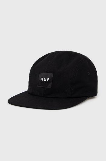 Bavlněná čepice HUF černá barva, hladká