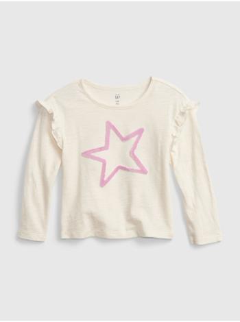 Smetanové holčičí tričko s hvězdou