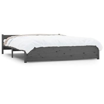Rám postele šedý masivní dřevo 160 × 200 cm, 815056 (815056)