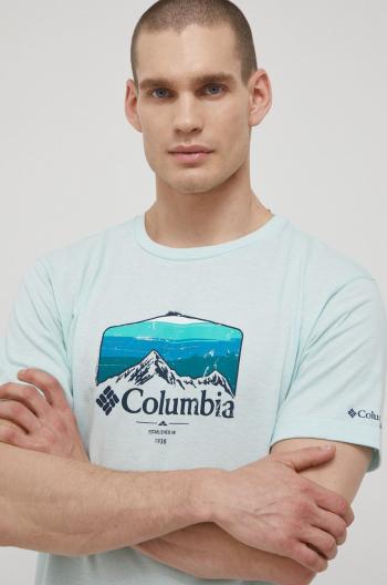 Sportovní tričko Columbia Thistletown Hills tyrkysová barva, s potiskem