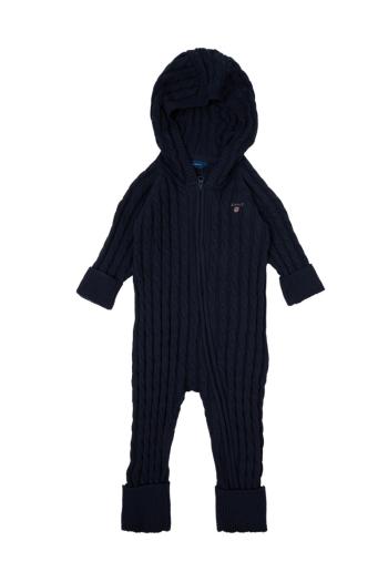 DĚTSKÝ OVERAL S KAPUCÍ GANT D1. COTTON CABLE ZIP COVERALL modrá 74