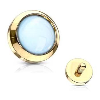 Šperky4U Zlacený microdermal - ozdobná část - průměr 4 mm, barva modrá - MD01027-GD