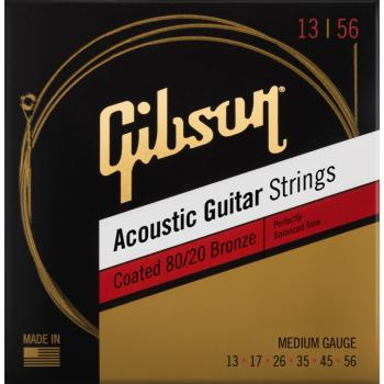 Gibson Coated 80/20 Bronze Acoustic Guitar Strings Medium