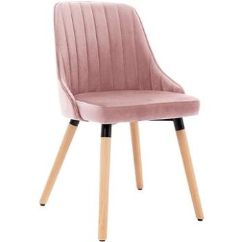 Jídelní židle 2 ks růžové samet (323056)