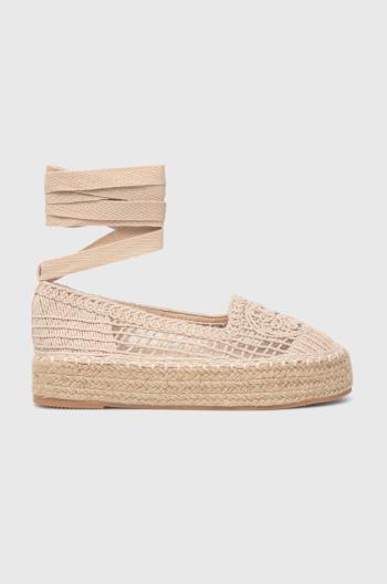 Espadrilky Answear Lab béžová barva, na platformě