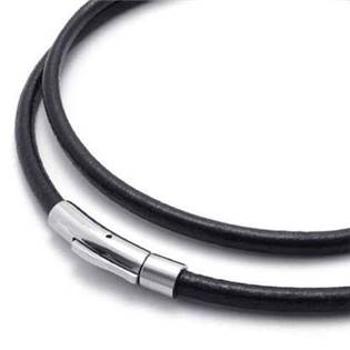 Šperky4U Kožený náhrdelník - ocelový uzávěr, tl. 3 mm - LR0002-030-55