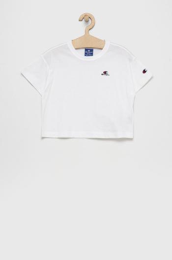 Dětské bavlněné tričko Champion 404232 bílá barva