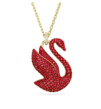 Swarovski Oslnivý pozlacený náhrdelník s Labutí Iconic Swan 5647871