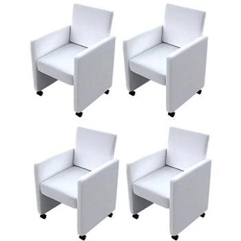 Jídelní židle 4 ks bílé umělá kůže (160185)