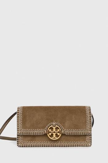 Semišová kabelka Tory Burch hnědá barva