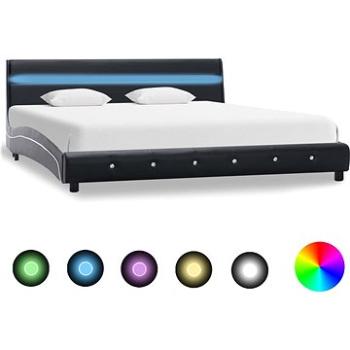 Rám postele s LED světlem černý umělá kůže 180x200 cm (280336)