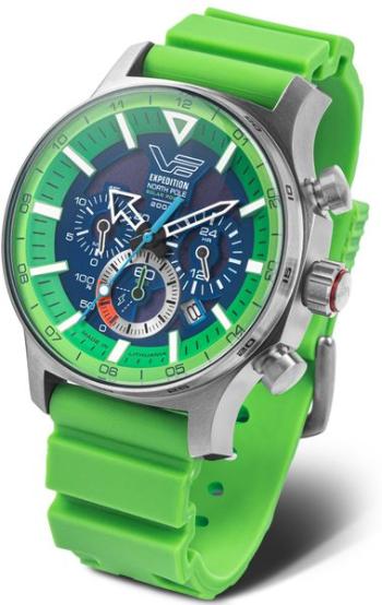 Vostok Europe Expedition North Pole Solar Power Chronograph VR42-595A733 - Zelený silikonový řemínek