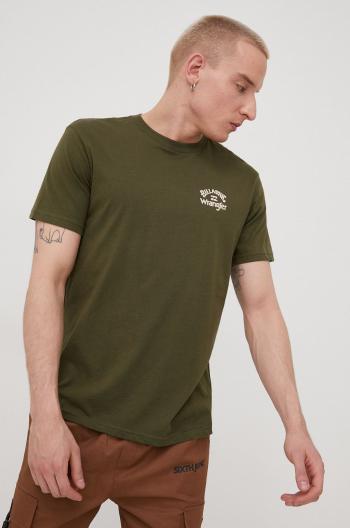 Bavlněné tričko Billabong Billabong X Wrangler zelená barva, s potiskem