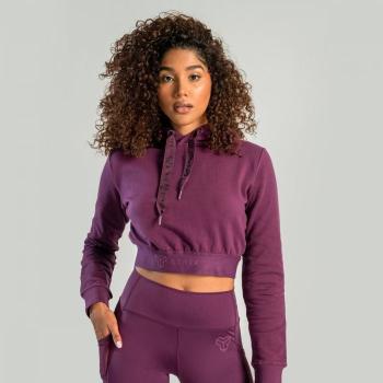 Dámská mikina Essential Cropped Hoodie Plum L - STRIX