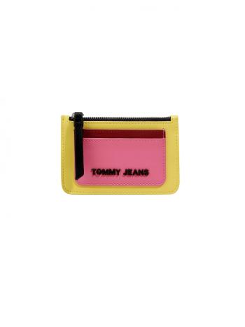 Tommy Hilfiger Tommy Jeans dámský růžovo žlutý cardholder CARD-HOLDER WITH ZIP