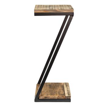 Dřevěno-kovový dekorační antik stolík na rostliny - 18*18*45 cm 65096