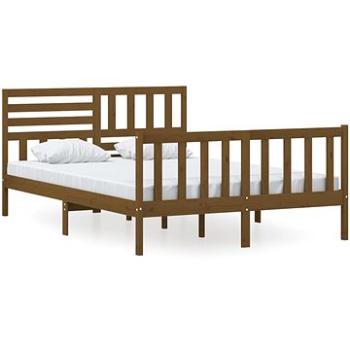 Rám postele medově hnědý masivní dřevo 140 × 200 cm, 3101156 (3101156)