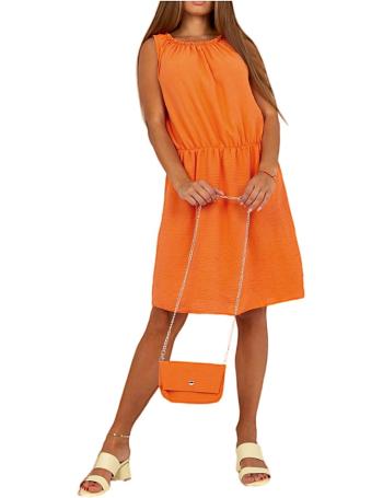 Set letních šatů s kabelkou - oranžová vel. ONE SIZE