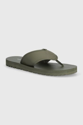 Žabky Calvin Klein Jeans THONG SANDAL SLIPON RP IN BTW pánské, zelená barva, YM0YM00943