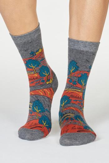 Šedé vzorované ponožky Evetta Gotse Landscape