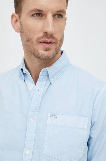 Bavlněné tričko Pepe Jeans regular, s límečkem button-down