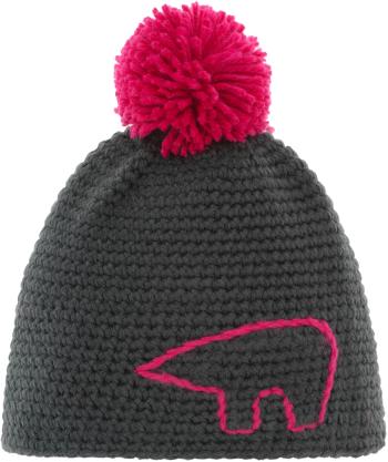 Eisbär Jay Pompon MÜ - anthrazit/Stick+Pom:pitti pink uni