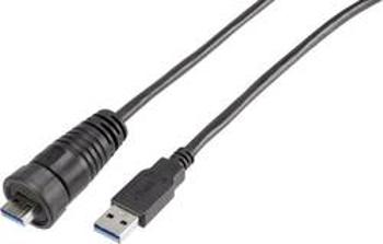 Kabel USB 3.0 TRU COMPONENTS 93038c240, [1x USB 3.0 zástrčka A - 1x USB 3.0 zástrčka A], 2.00 m, černá