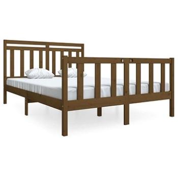 Rám postele medově hnědý masivní dřevo 140 × 190 cm, 3100702 (3100702)