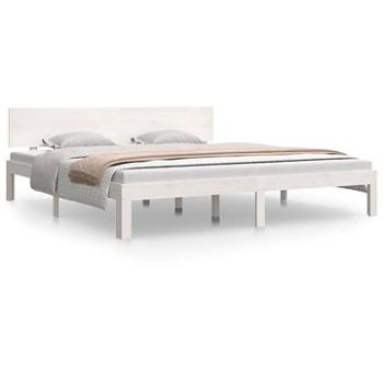 Rám postele bílý masivní dřevo 180 × 200 cm Super King, 810511 (810511)