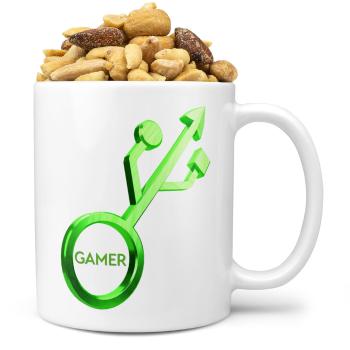 Hrnek Pohlaví gamer (Náplň hrníčku: Směs slaných oříšků)