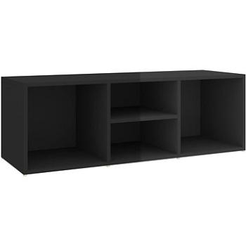 Botníková lavice lesklá černá 105 x 35 x 35 cm dřevotříska (804470)