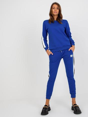 POHODLNÝ SET MIKINY A TEPLÁKŮ S PRUHY - MODRÁ -RV-KMPL-8359.16P-BLUE Velikost: L/XL