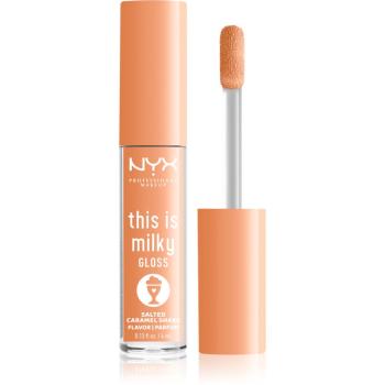NYX Professional Makeup This is Milky Gloss Milkshakes hydratační lesk na rty s parfemací odstín 18 Salted Caramel Shake 4 ml