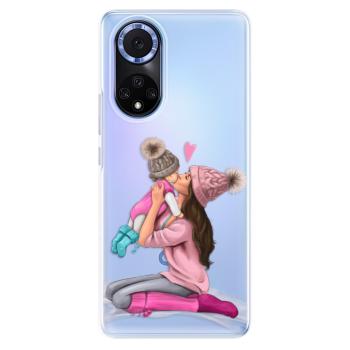 Odolné silikonové pouzdro iSaprio - Kissing Mom - Brunette and Girl - Huawei Nova 9