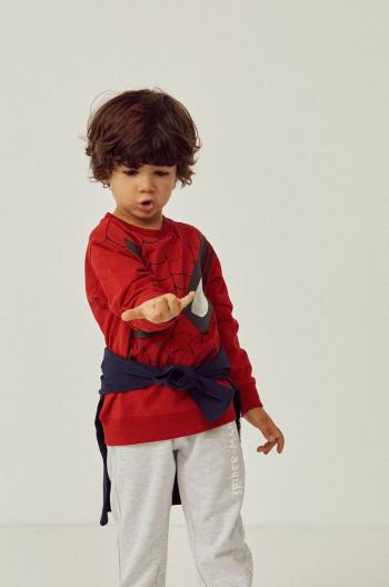 Dětská bavlněná mikina zippy červená barva, s potiskem