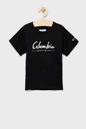 Dětské bavlněné tričko Columbia tmavomodrá barva, s potiskem