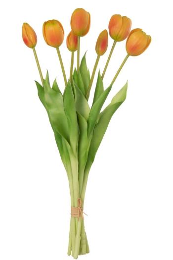 Kytice 7ks oranžových realistických tulipánů - 45cm 32917