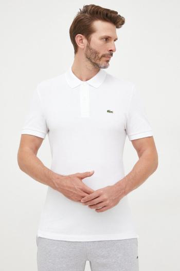 Bavlněné polo tričko Lacoste bílá barva