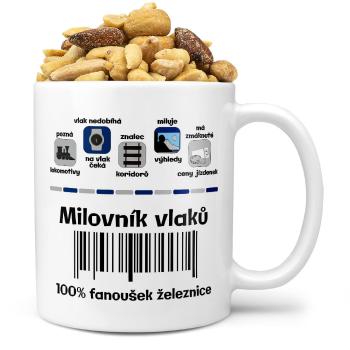 Hrnek Milovník vlaků 100% (Náplň hrníčku: Směs slaných oříšků)