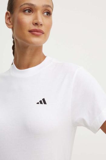 Bavlněné tričko adidas Essentials bílá barva, JH3693